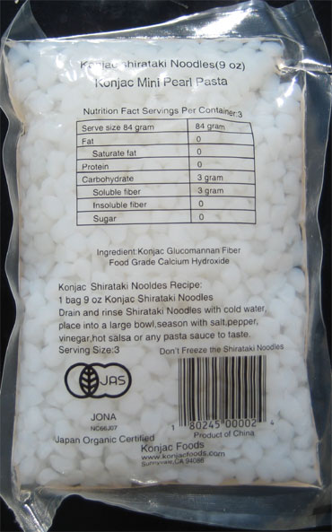 Konjac Mini Pearls Back Package